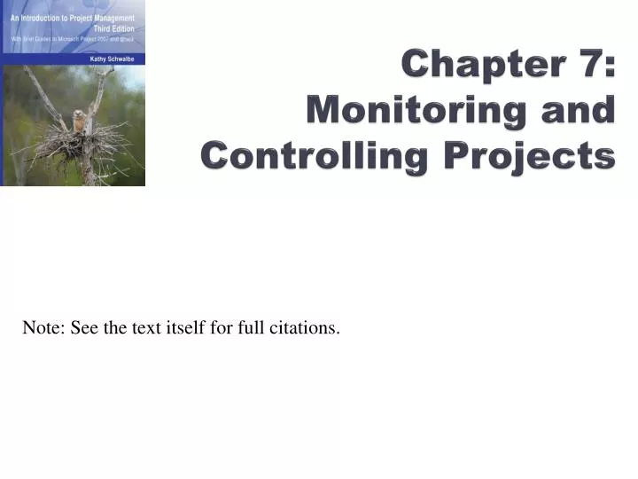 chapter 7 monitoring and controlling projects