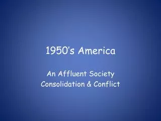1950’s America