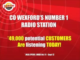CO WEXFORD’S NUMBER 1 RADIO STATION