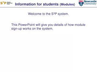 Information for students (Modules)