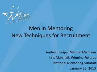 Men in Mentoring New Techniques for Recruitment