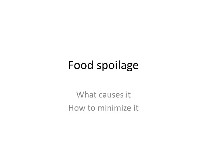 food spoilage