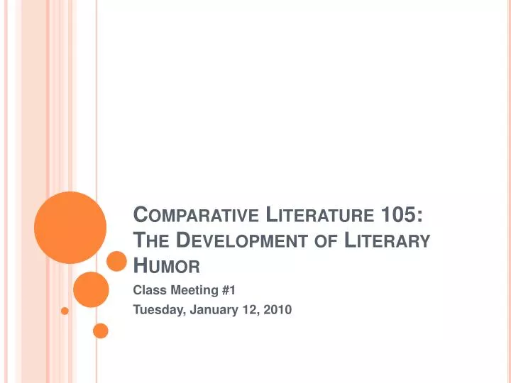 comparative literature 105 the development of literary humor