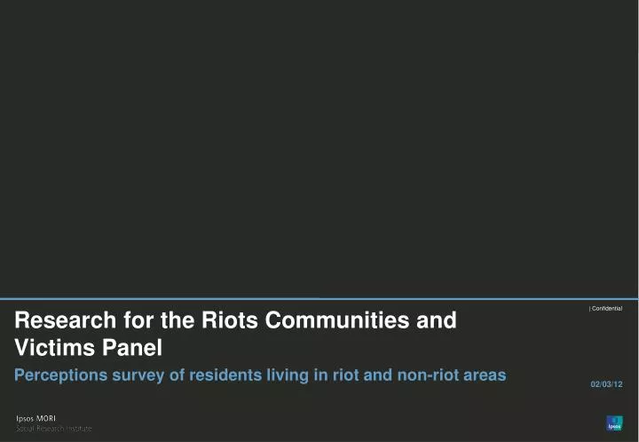 research for the riots communities and victims panel