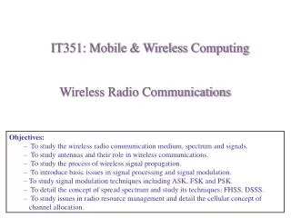 Wireless Radio Communications