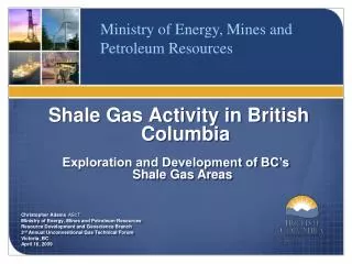 Shale Gas Activity in British Columbia