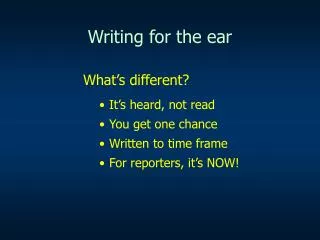 Writing for the ear