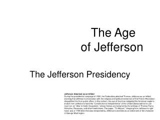 The Age 				of Jefferson