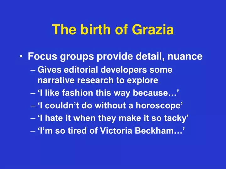 PPT - The birth of Grazia PowerPoint Presentation, free download -  ID:1401256