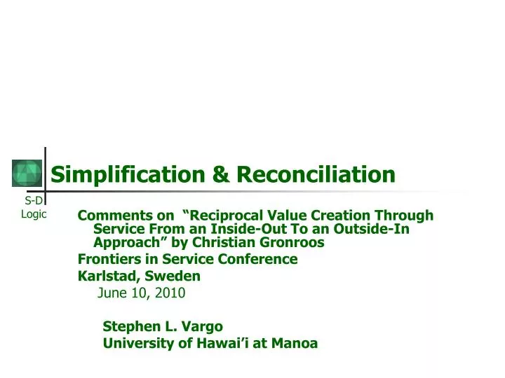 simplification reconciliation