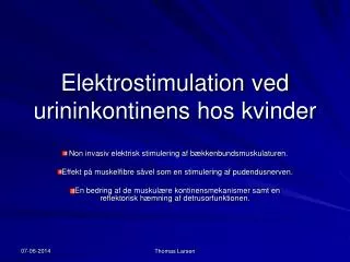 Elektrostimulation ved urininkontinens hos kvinder