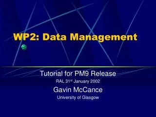 WP2: Data Management