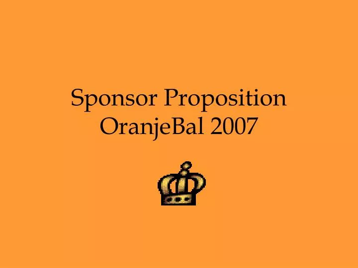 sponsor proposition oranjebal 2007