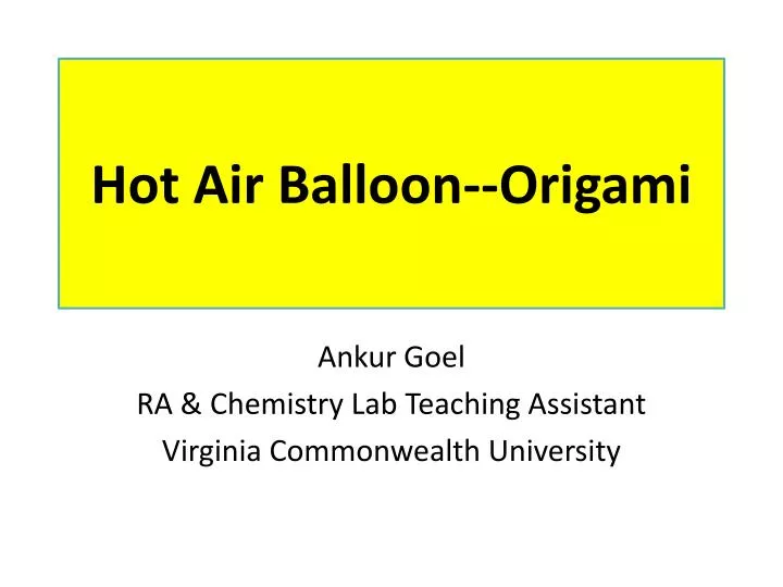 hot air balloon origami