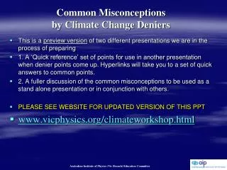 Common Misconceptions by Climate Change Deniers