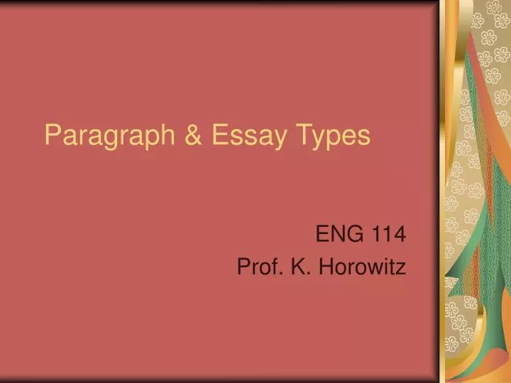 paragraph essay types