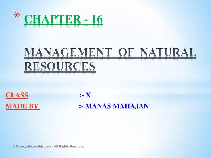 chapter 16 management of natural resources