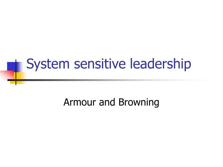 system sensitive leadership
