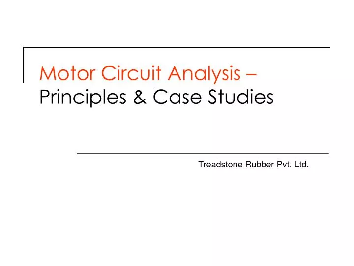 motor circuit analysis principles case studies
