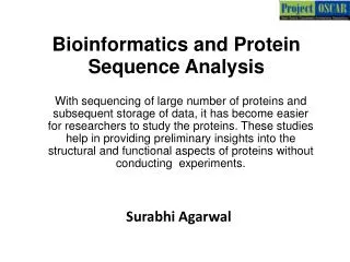 Bioinformatics and Protein Sequence Analysis