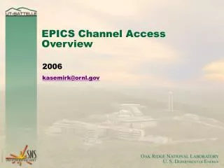 EPICS Channel Access Overview