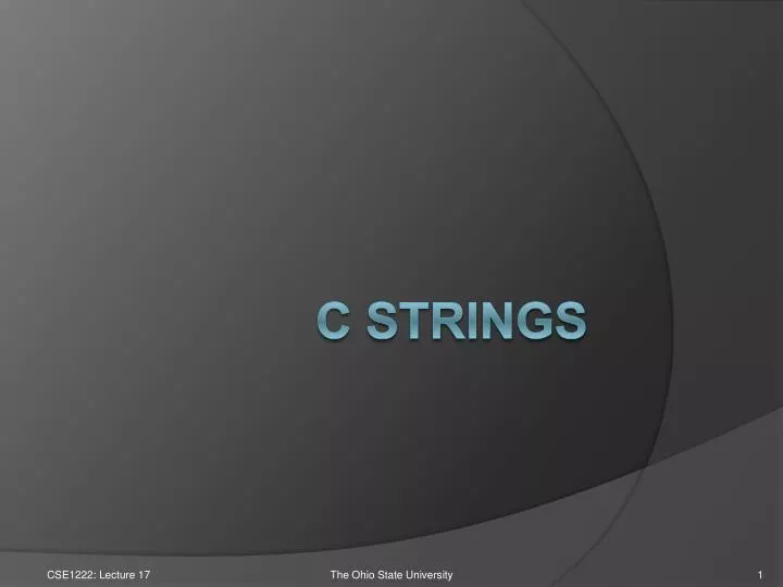 PPT C Strings PowerPoint Presentation free download ID:1401782