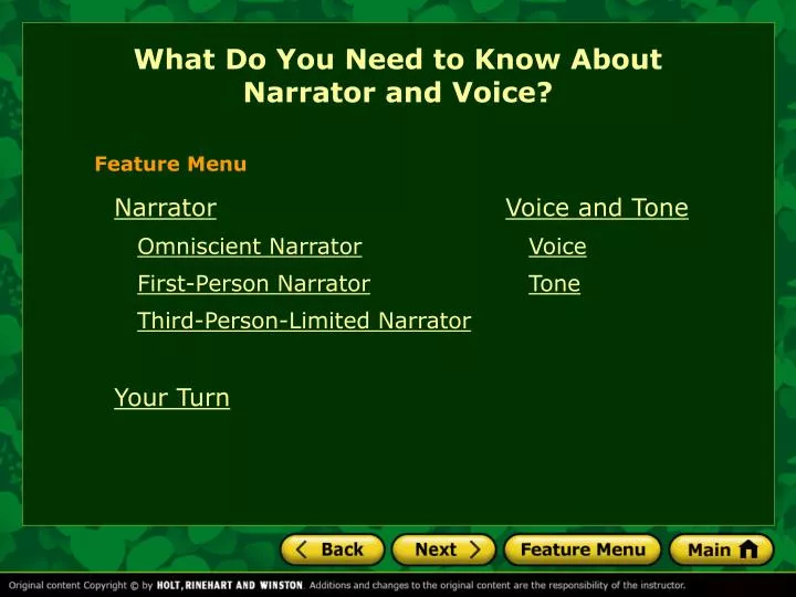 what do you need to know about narrator and voice