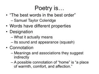 Poetry is…