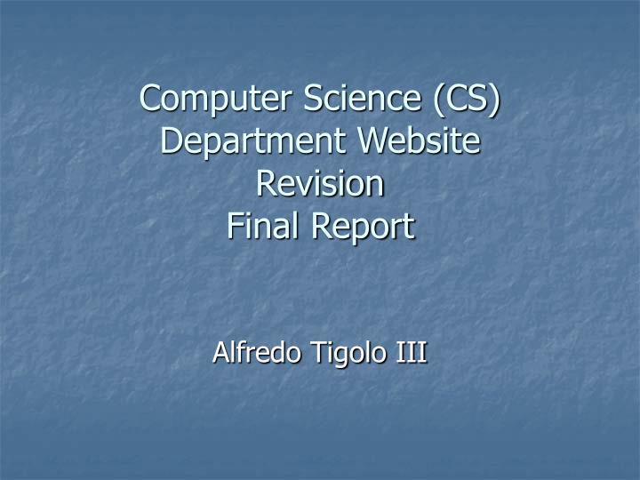 computer science cs department website revision final report
