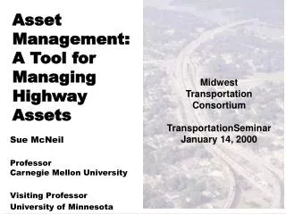 Asset Management: A Tool for Managing Highway Assets