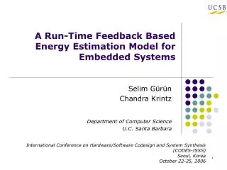 A Run-Time Feedback Based Energy Estimation Model for Embedded Systems