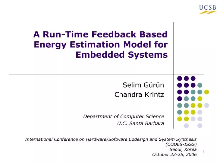 a run time feedback based energy estimation model for embedded systems