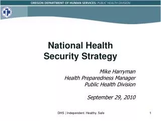 National Health Security Strategy