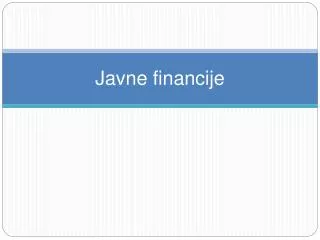 Javne financije