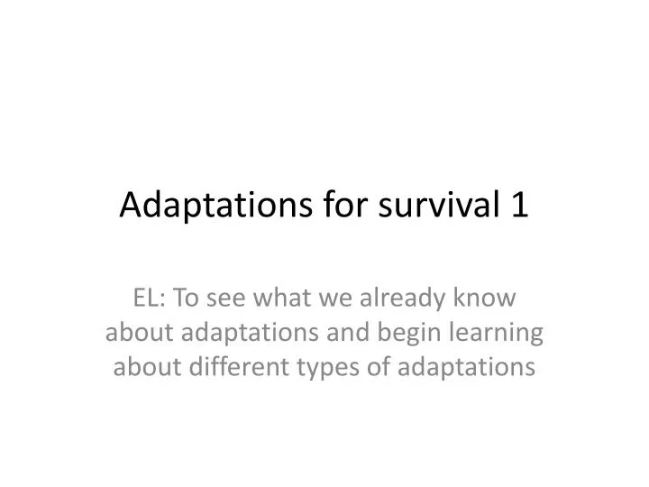 adaptations for survival 1
