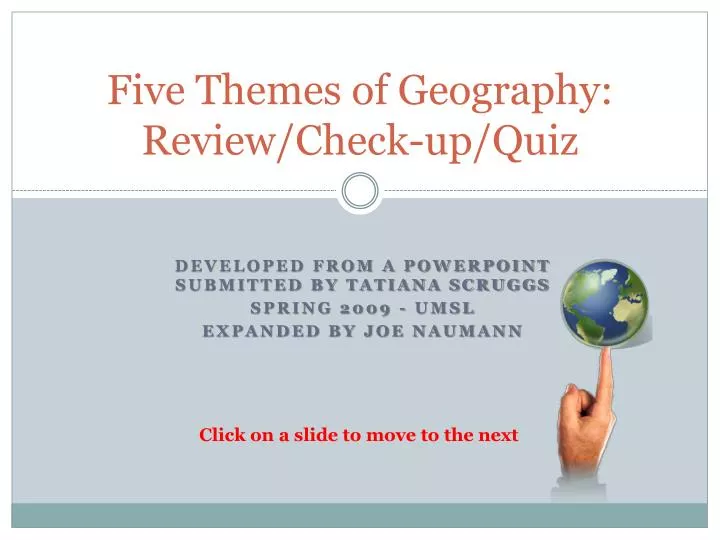 five themes of geography review check up quiz