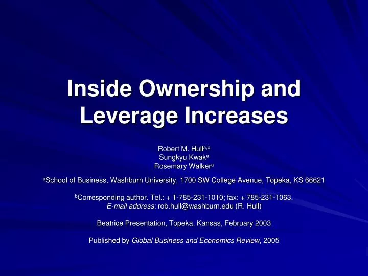 inside ownership and leverage increases