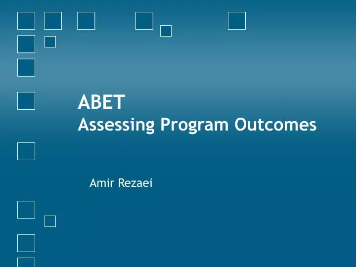 abet assessing program outcomes