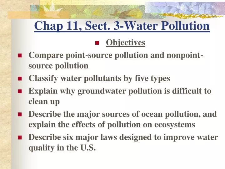 chap 11 sect 3 water pollution