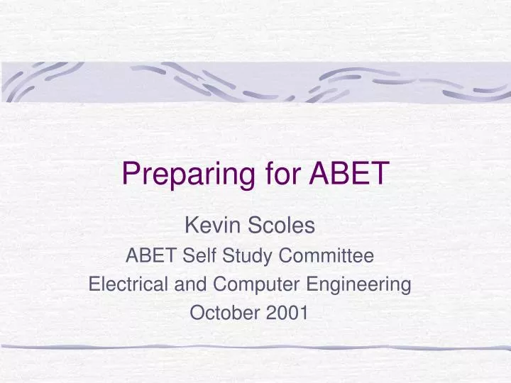 preparing for abet