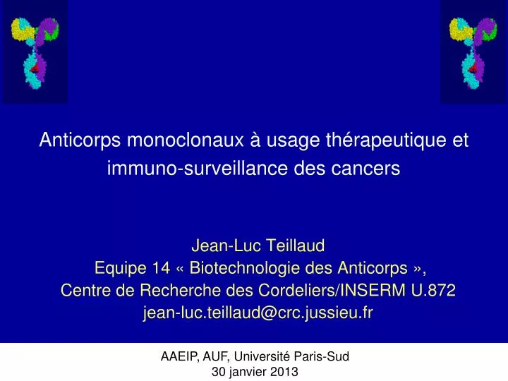 anticorps monoclonaux usage th rapeutique et immuno surveillance des cancers
