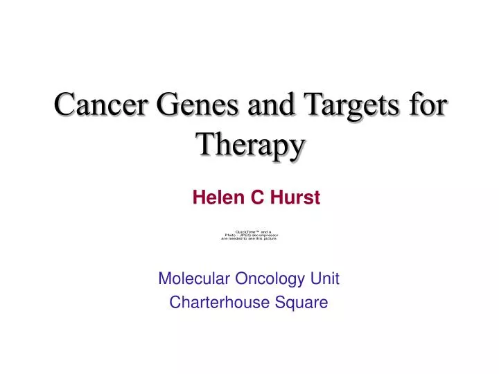 cancer genes and targets for therapy