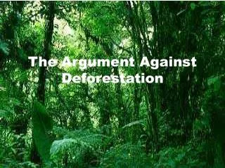 The Argument Against Deforestation