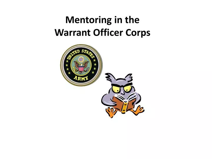 mentoring in the warrant officer corps