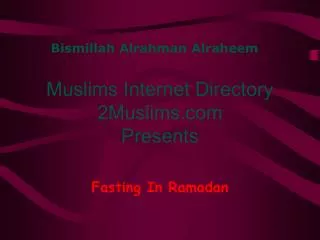 Muslims Internet Directory 2Muslims.com Presents