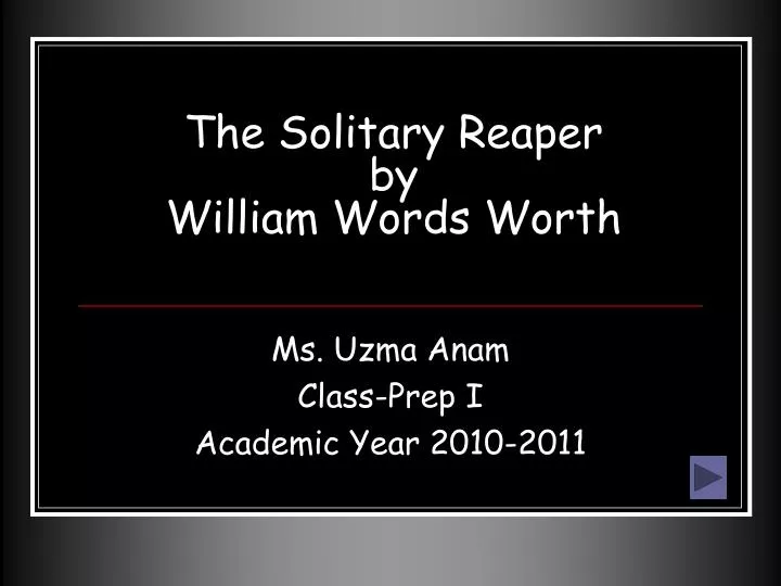 the solitary reaper by william words worth