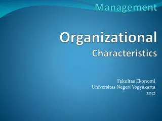 Strategic Human Resources Management Organizational Characteristics