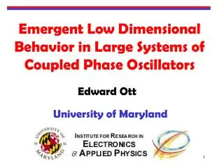 Emergent Low Dimensional Behavior in Large Systems of Coupled Phase Oscillators