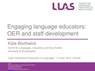 Engaging language educators: OER and staff development