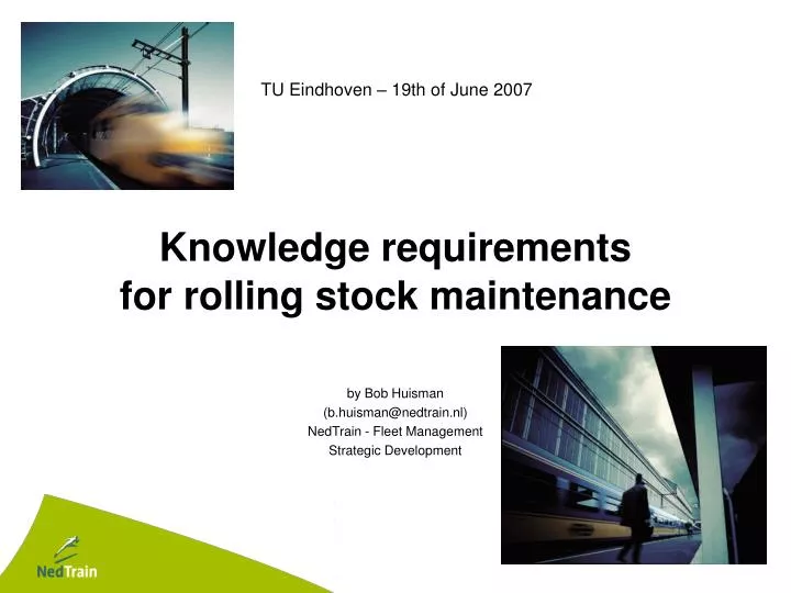 knowledge requirements for rolling stock maintenance